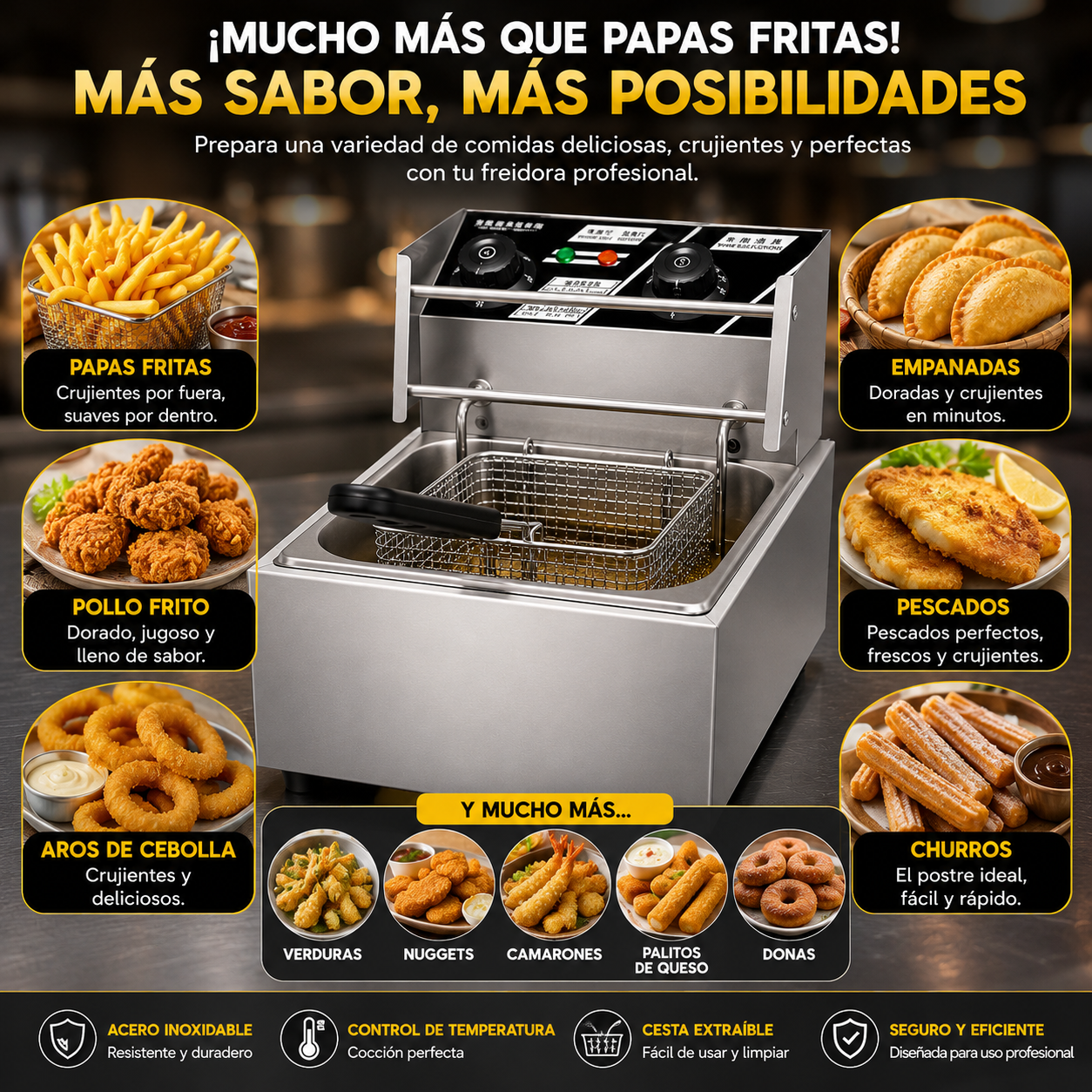 Crispora " Freidora Electrica Premium de 6 L